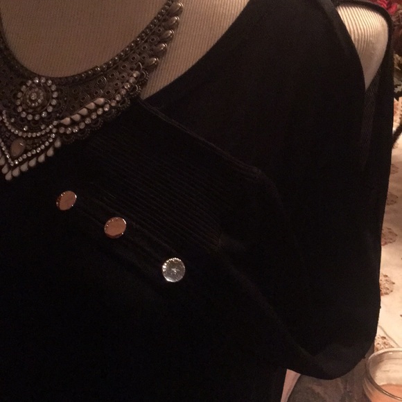 Light Black Cold Shoulder Sweater - Picture 2 of 3